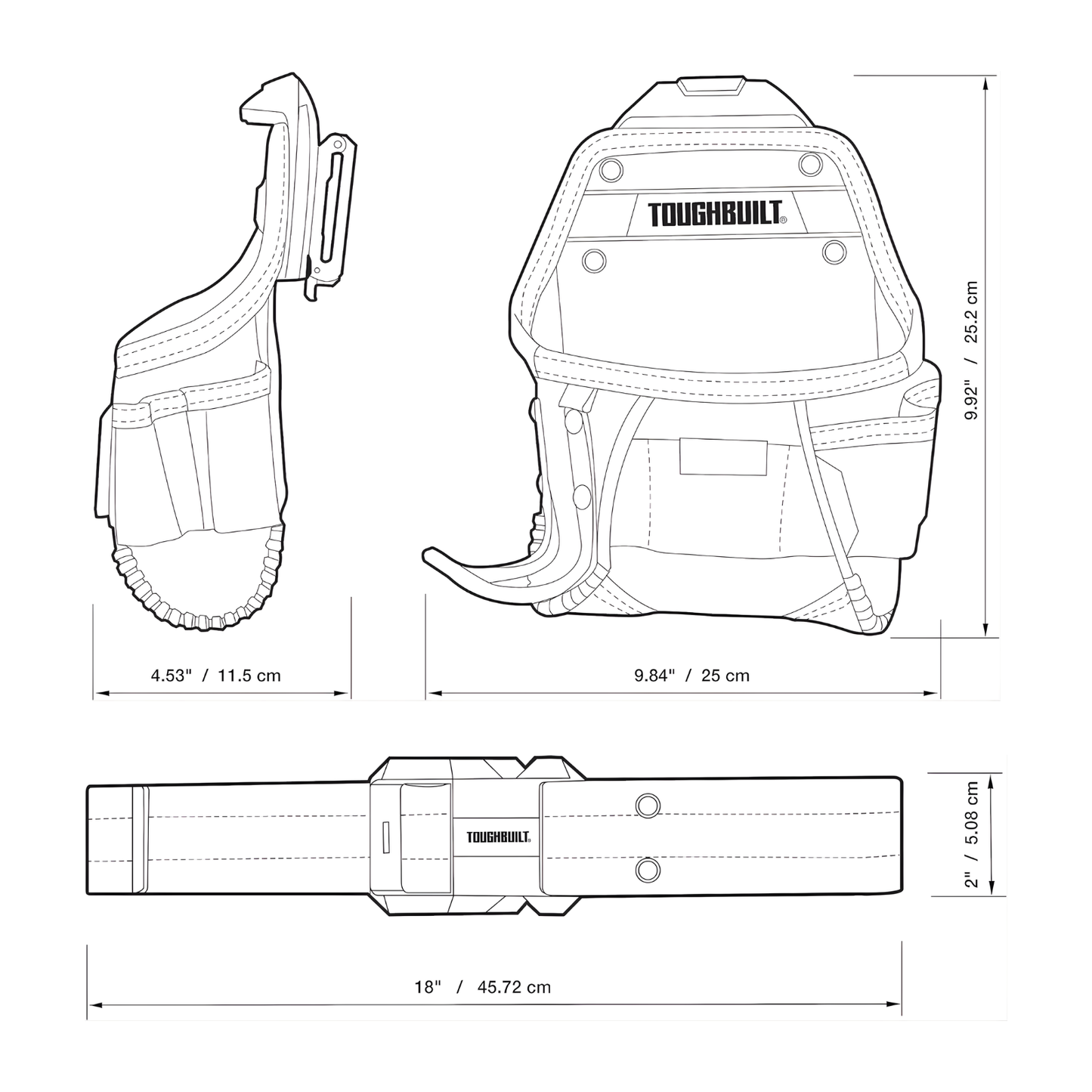 ToughBuilt Portaherramientas martillo TB-CT-24 Lona de 6 Capas