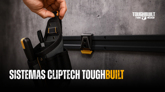 Sistemas ClipTech Toughbuilt: cambia tus bolsas y portaherramientas en segundos y trabaja con máxima eficiencia ⚙️