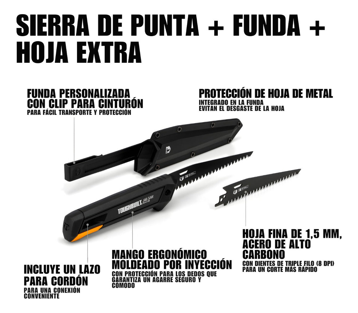 Sierra Manual Para Tablaroca + Funda Toughbuilt Tb-h4s2-23