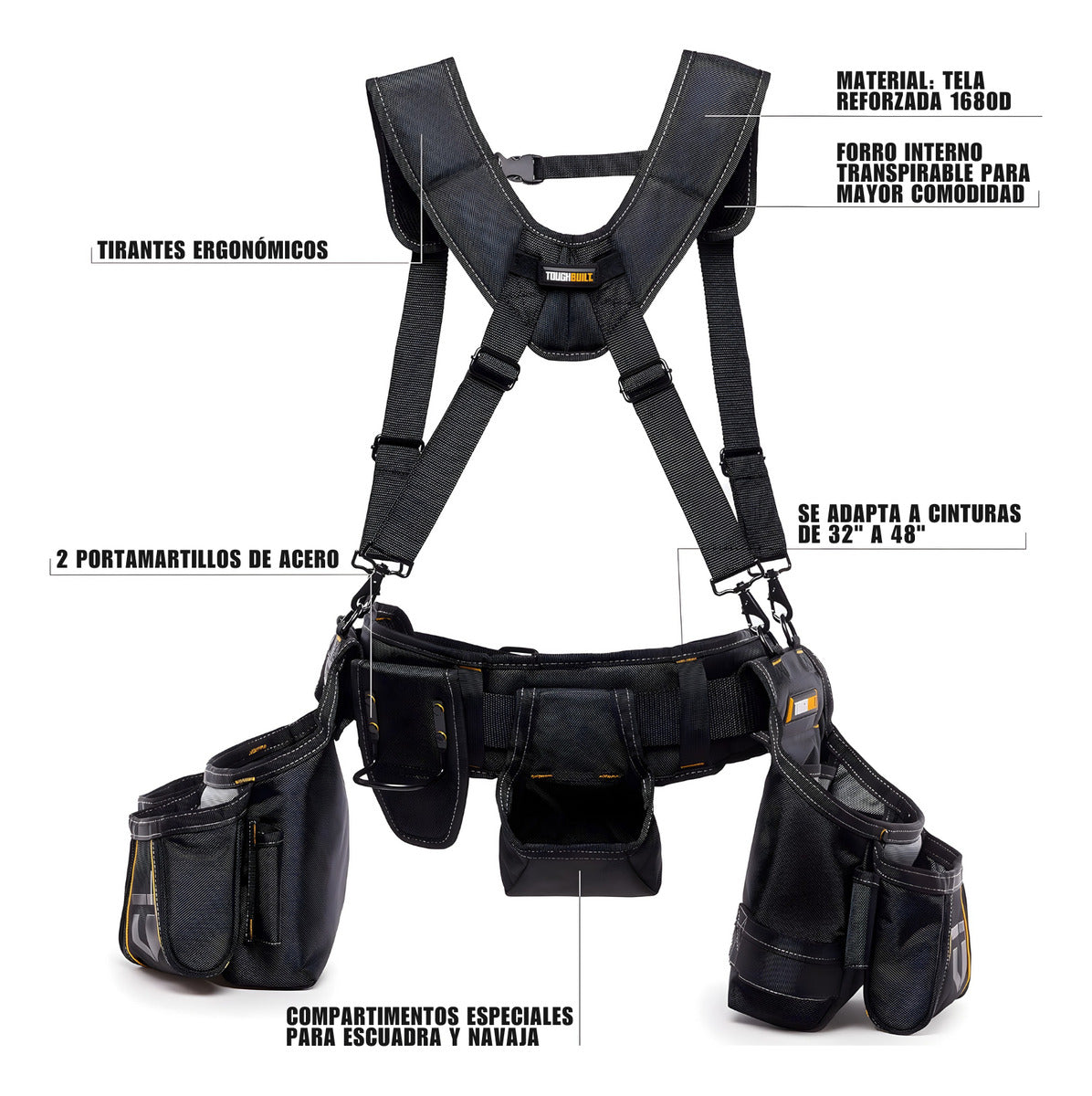 Cinturón Con Tirantes Porta Herramientas Toughbuilt Tb-303-6