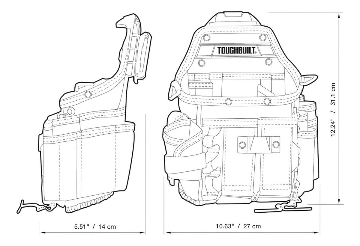 Bolsa Electricista Toughbuilt Tb-ct-114 + Cinturón Cliptech