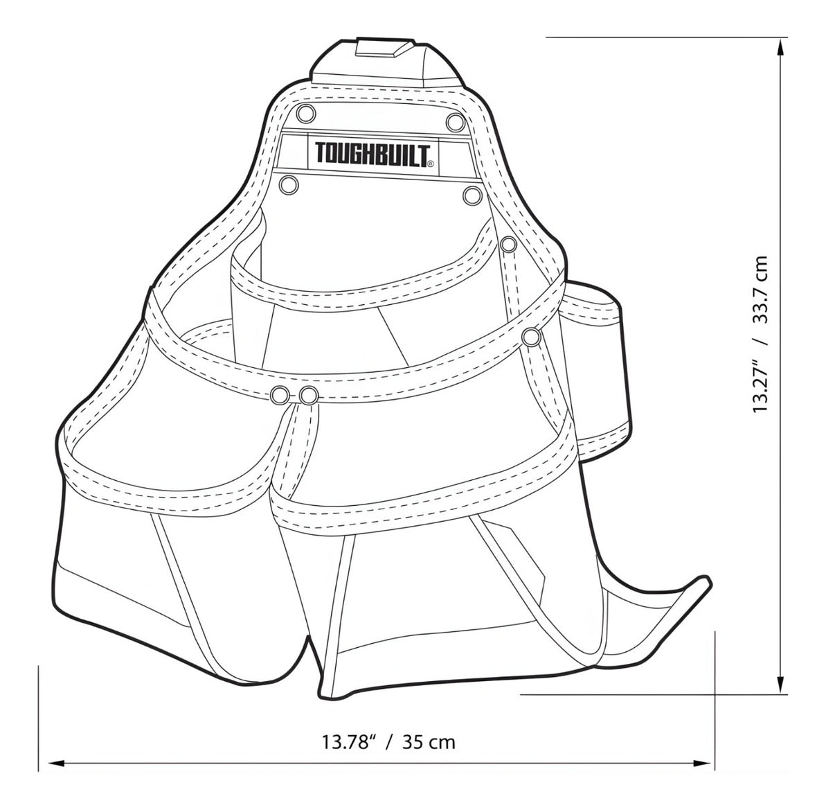 Bolsa Carpintería Toughbuilt Tb-ct-02 Con Cinturón Cliptech