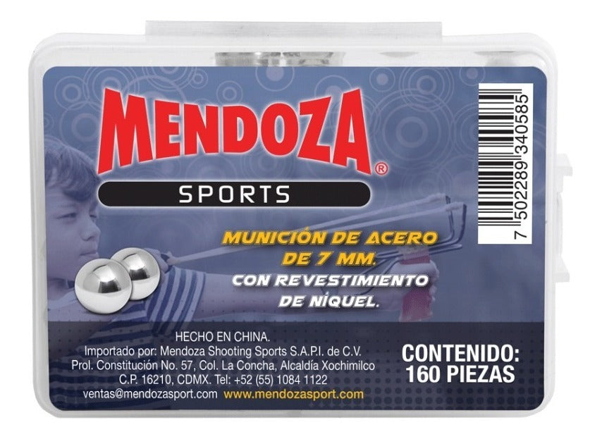 Municion De Acero 7 Mm 160 Piezas Para Resortera Mendoza