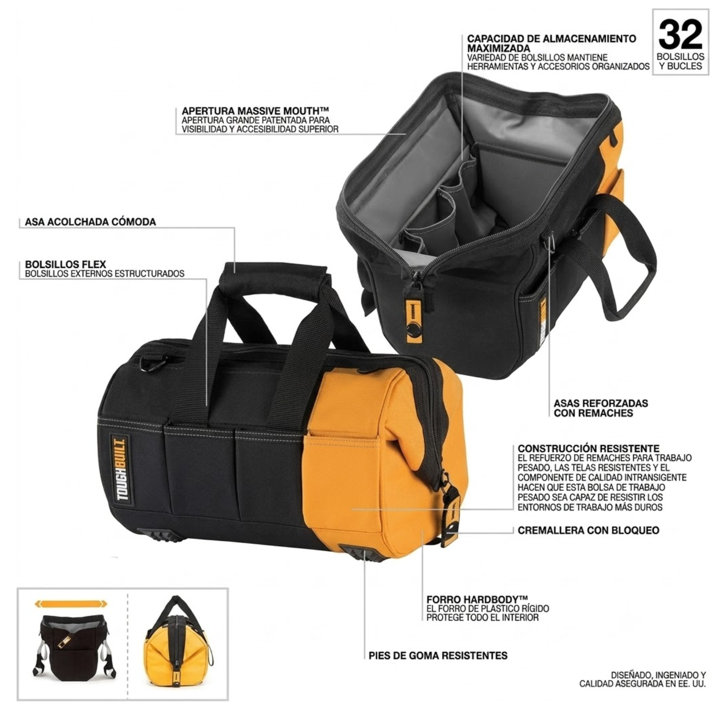 ToughBuilt Maleta 12 Massive Mouth TB-60-12 Base Rigida HardBody