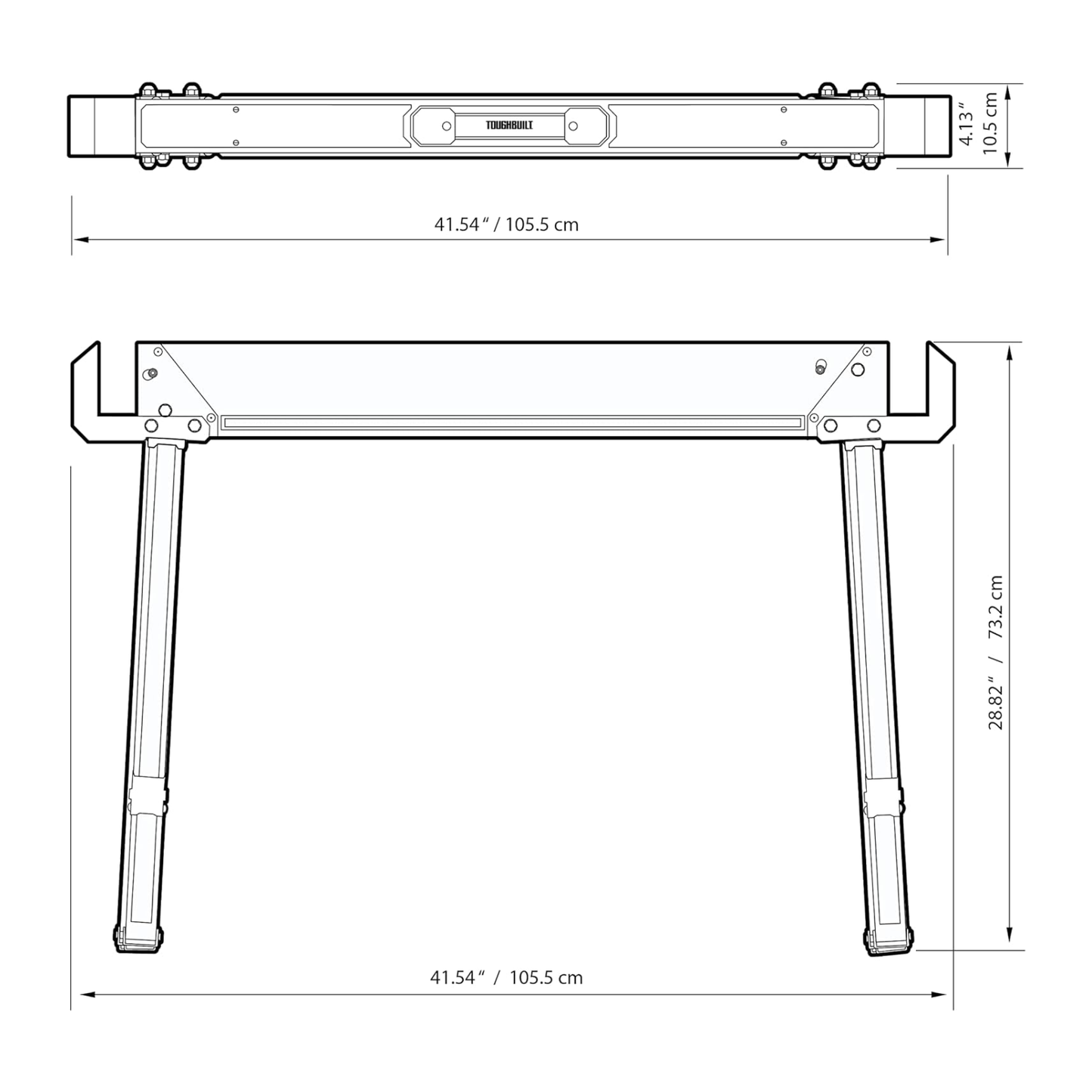 ToughBuilt Par de Caballetes Aserrar TB-C550 Acero Carga 1000kg