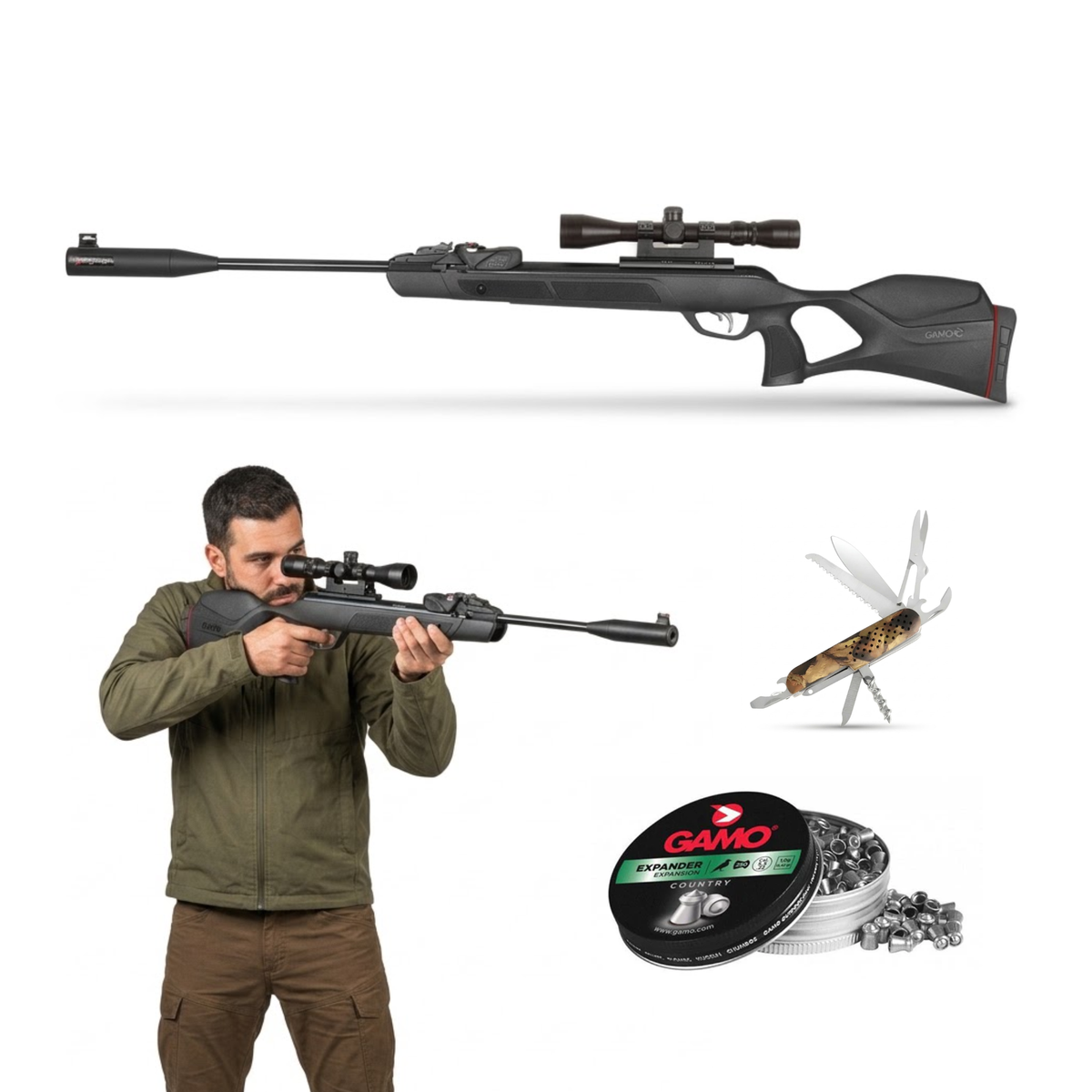 Rifle Gamo Replay Nitropiston Gen2 10 Tiros Con Mira 5.5mm En Kit