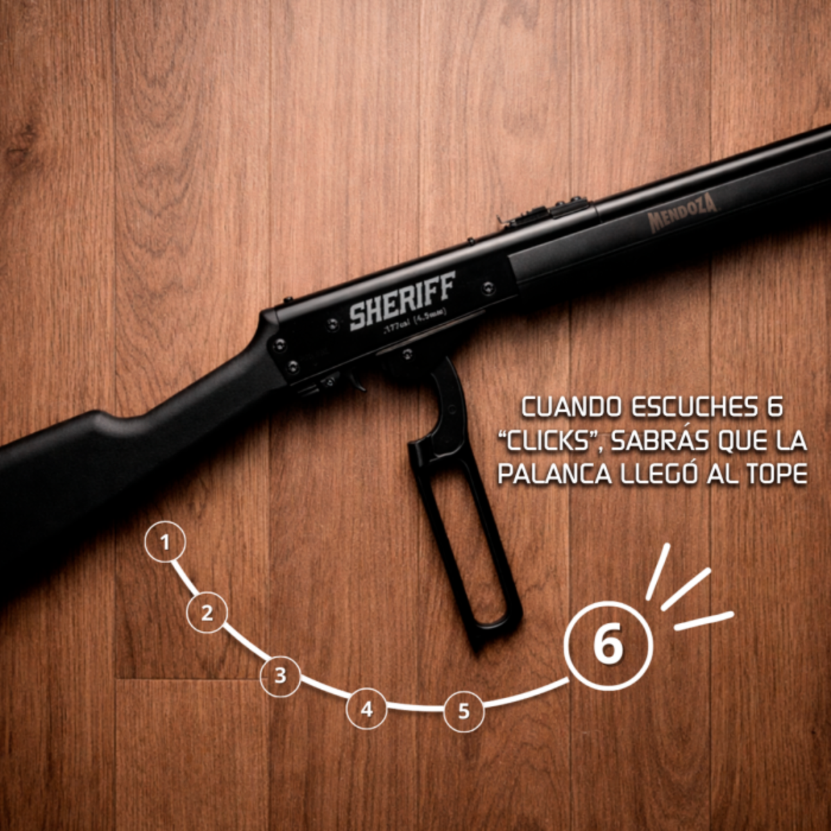 Rifle Sheriff Mendoza 4.5mm Resorte Palanca