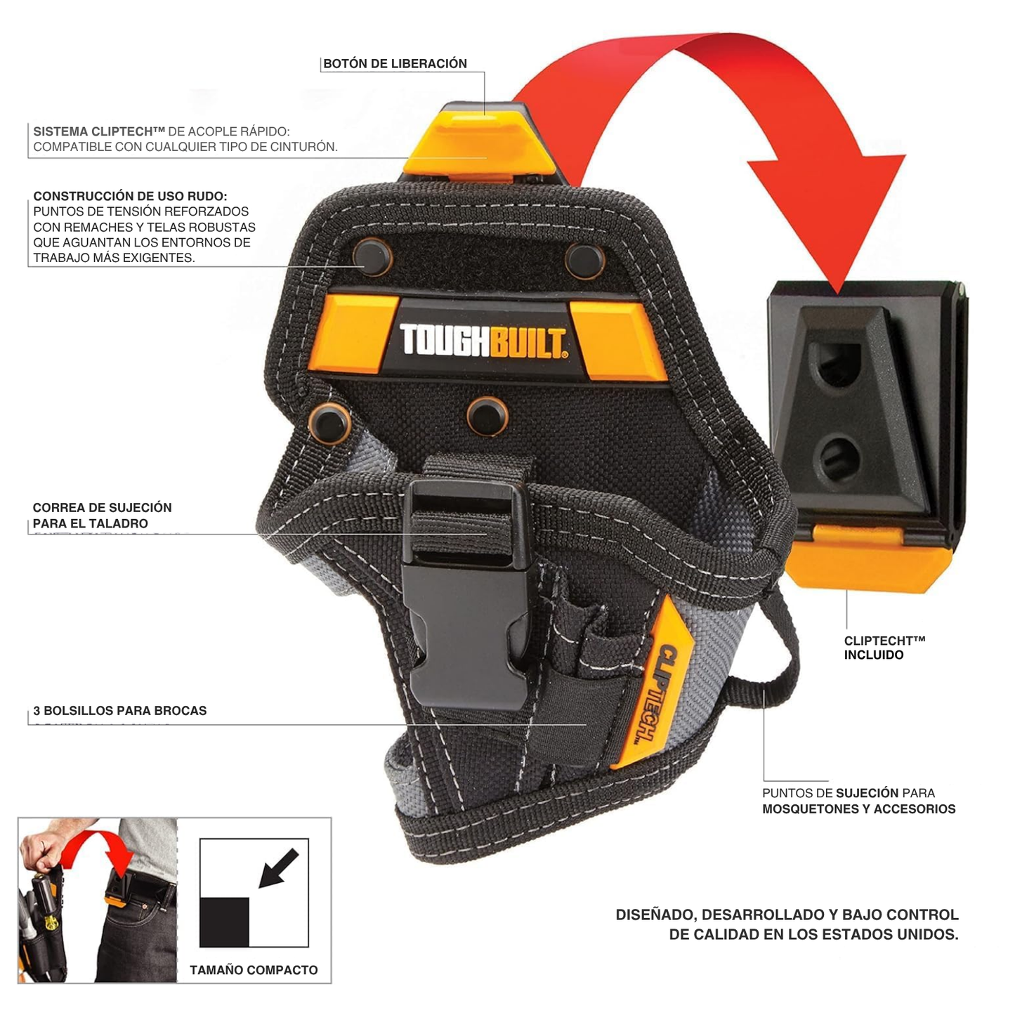 Bolsa Porta Herramientas De Taladro 5 Bolsillos Toughbuilt