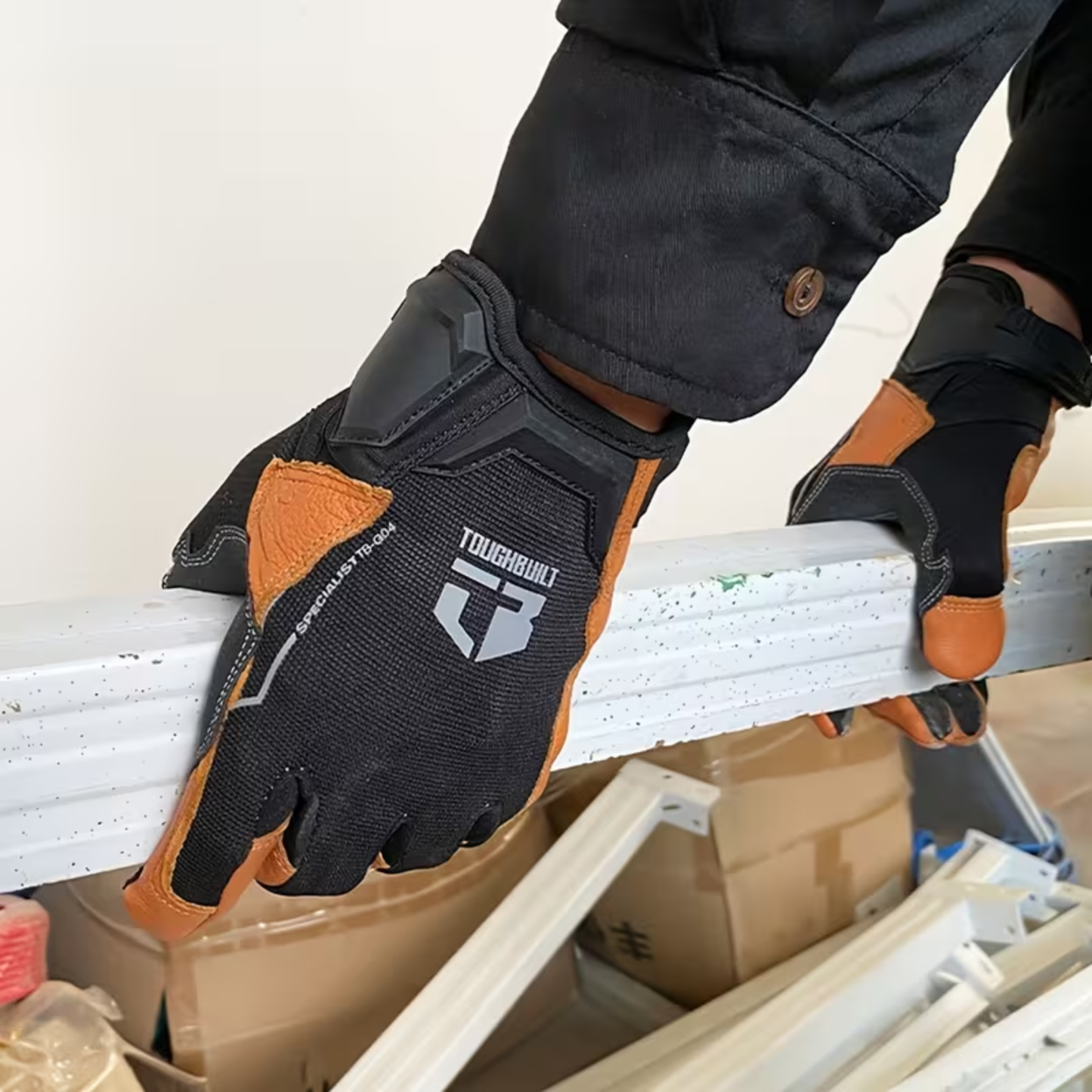 Guantes Trabajo Toughbuilt Tb-g04 Cuero Café Pantalla Táctil