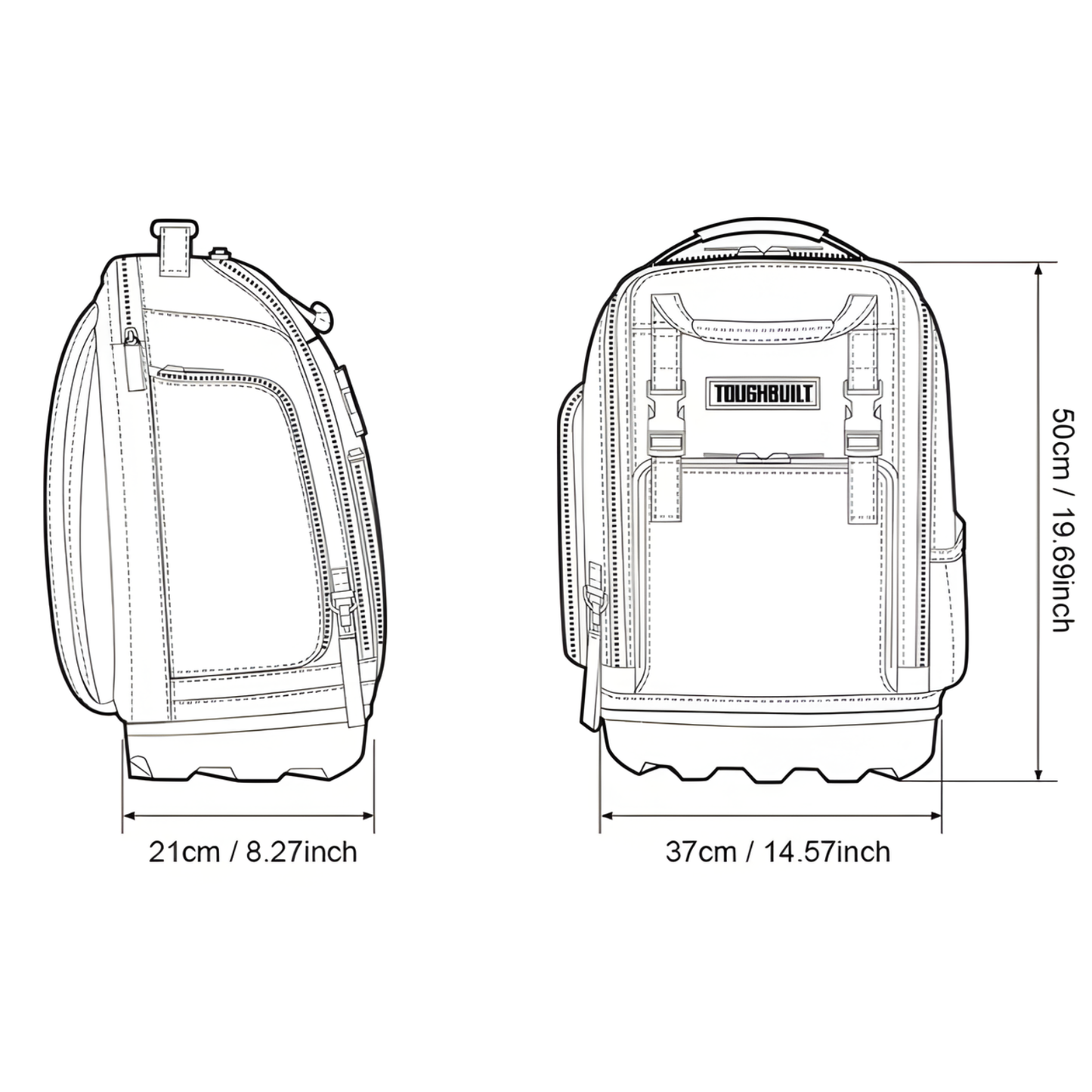 Toughbuilt Mochila TB-66C + Navaja Raspador Multifunción