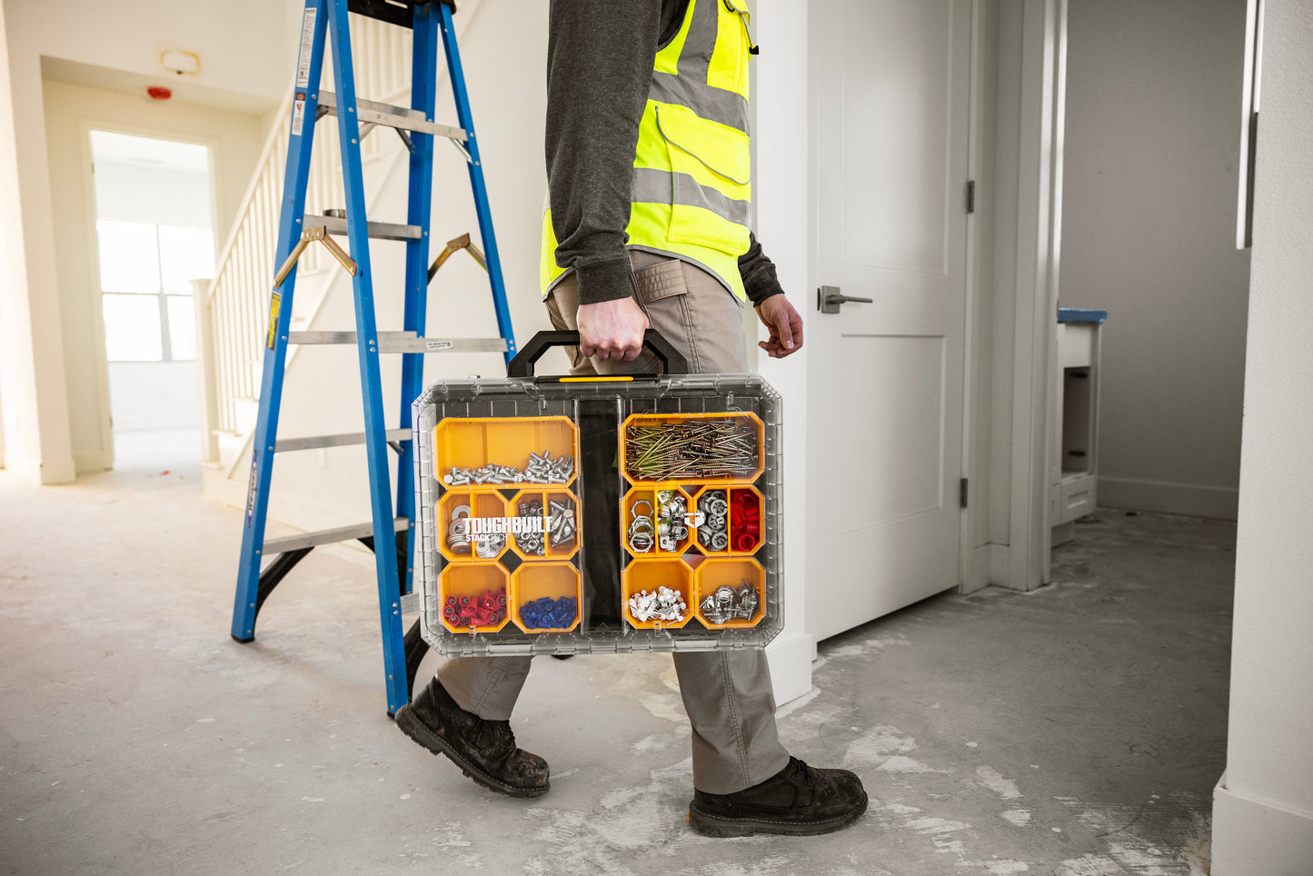 Organizador Perfil Bajo Toughbuilt StackTech Con Compartimentos