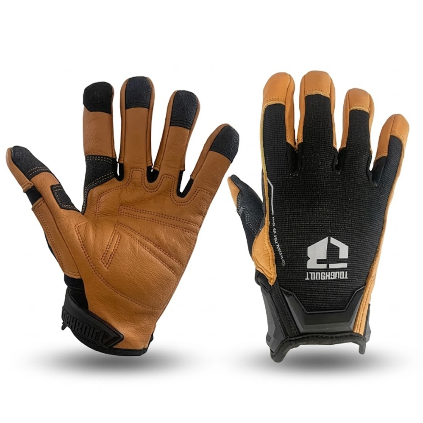 Guantes Trabajo Toughbuilt Tb-g04 Cuero Café Pantalla Táctil
