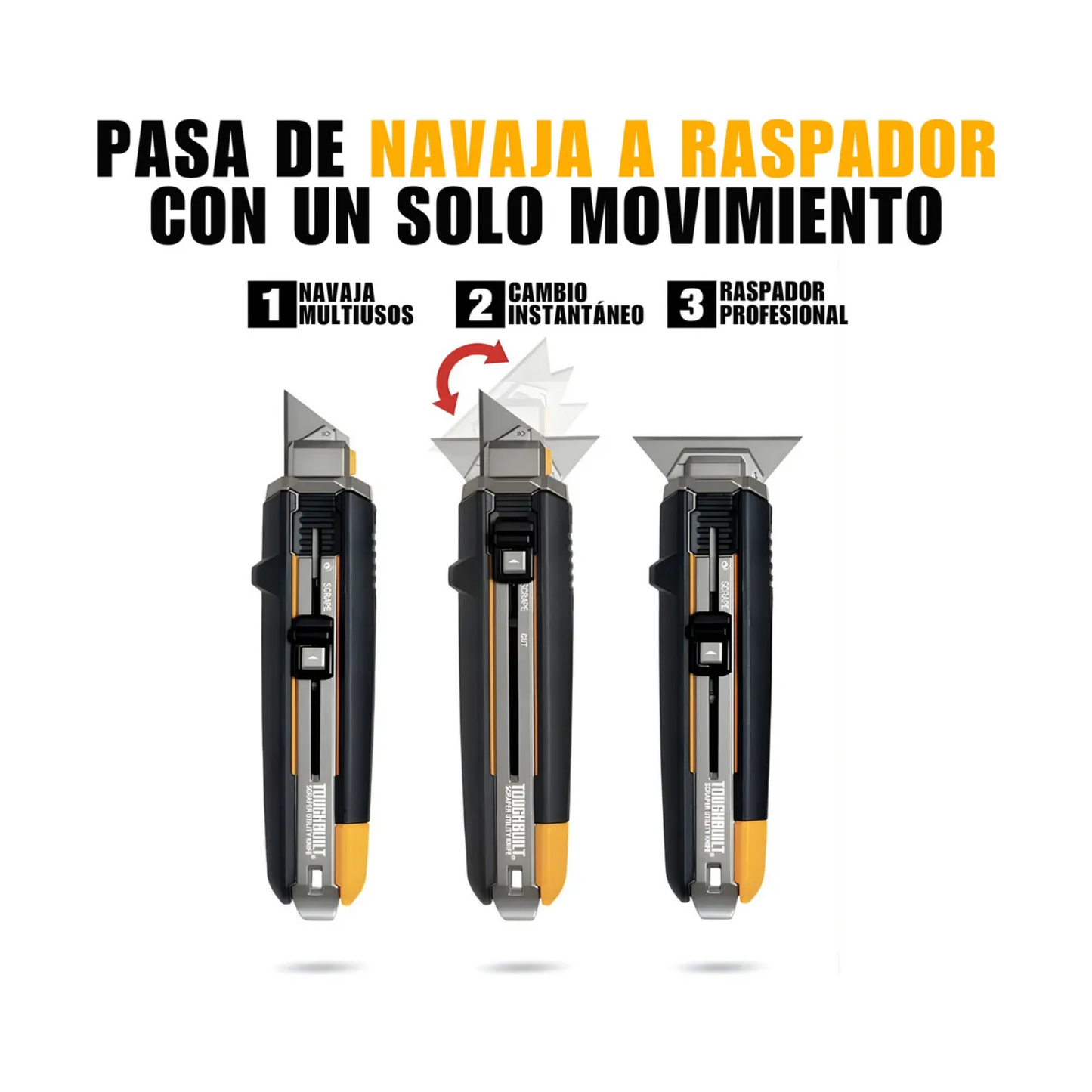 Pack 2 Cuchillas Raspador Toughbuilt Y 60 Navajas Repuesto
